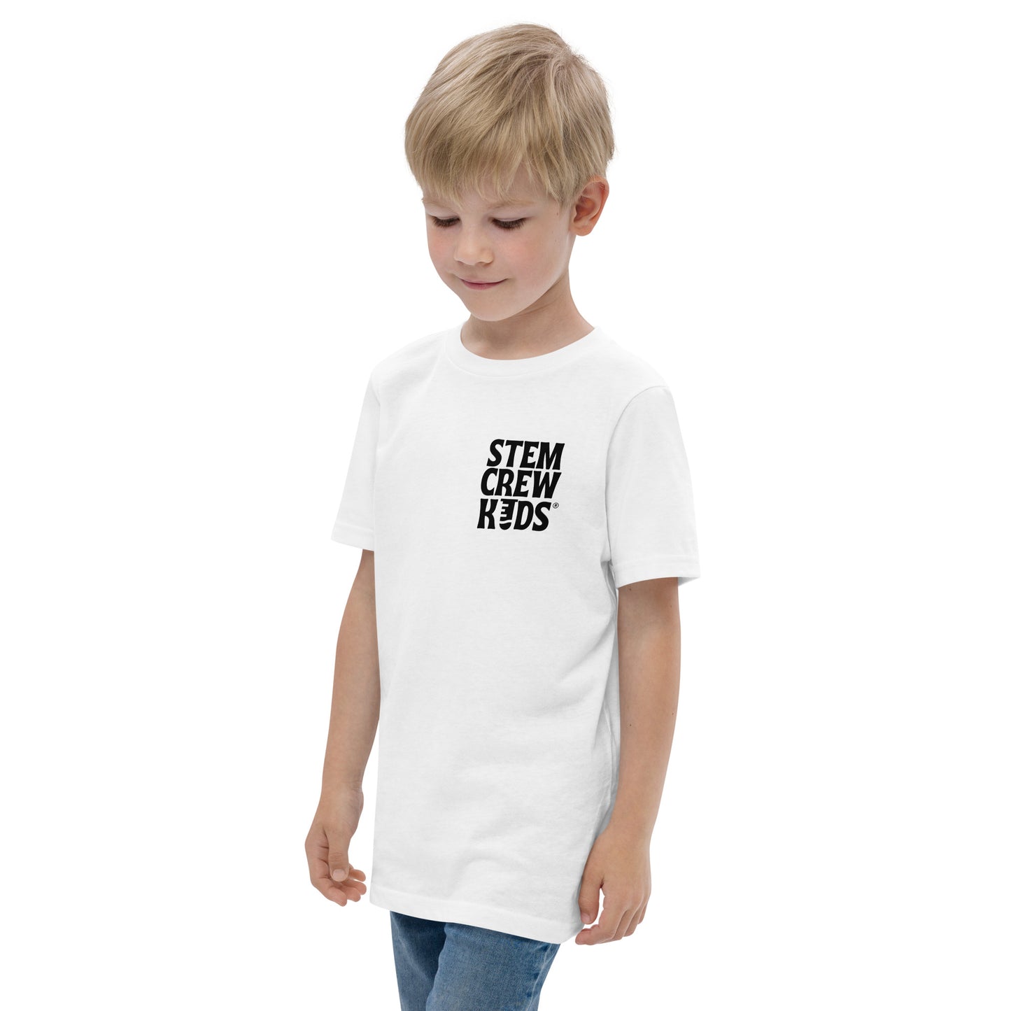 STEM Crew Kids Youth t-shirt pocket (Black/White)