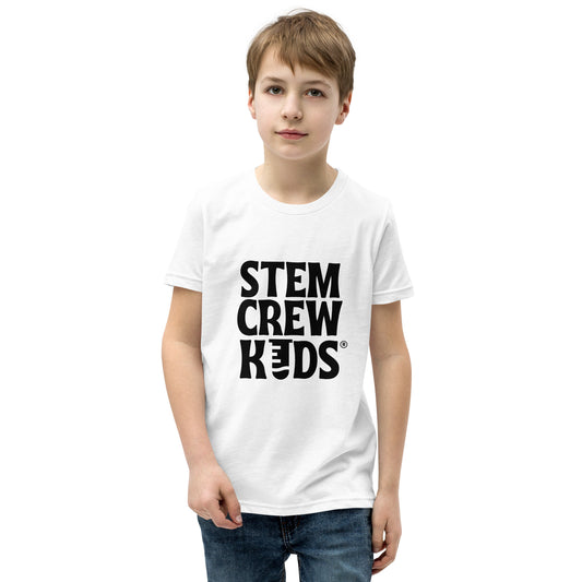 STEM Crew Kids Youth Short Sleeve T-Shirt (Black & White)