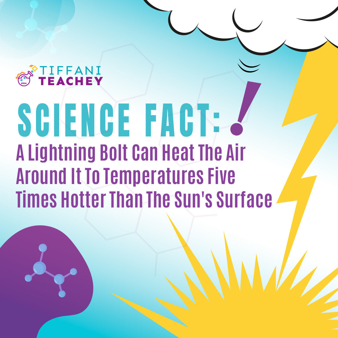 Science fact: A lightning bolt can heat the air around it to temperatures five times hotter than the sun's surface.