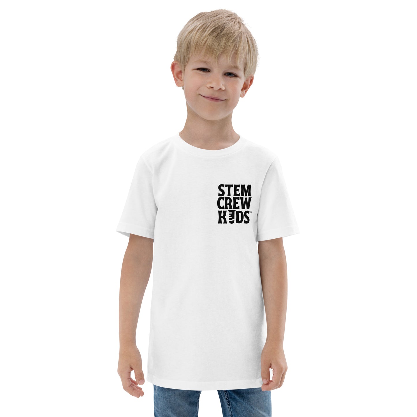 STEM Crew Kids Youth t-shirt pocket (Black/White)