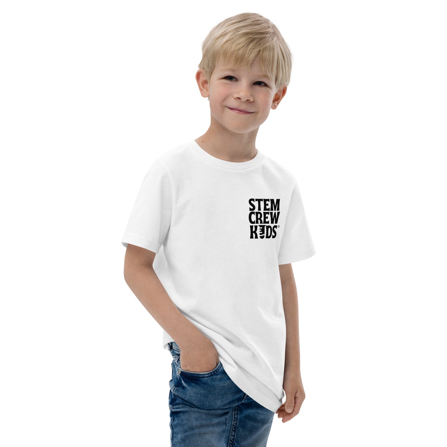STEM Crew Kids Youth t-shirt pocket (Black/White)